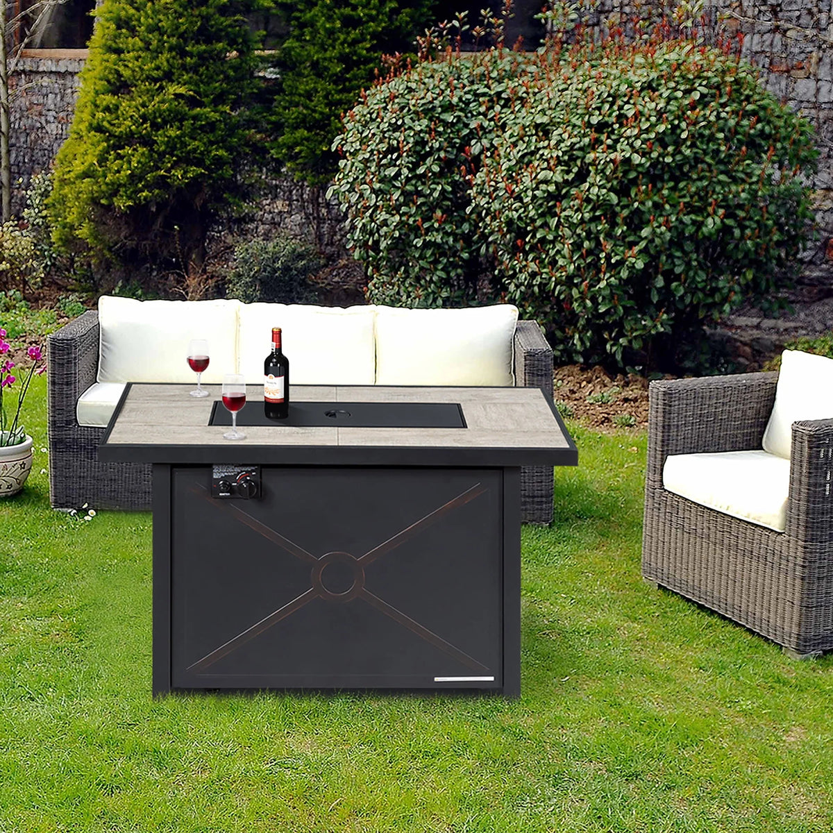60,000 BTU Outdoor Gas Fire Table with Ceramic Tabletop G830668