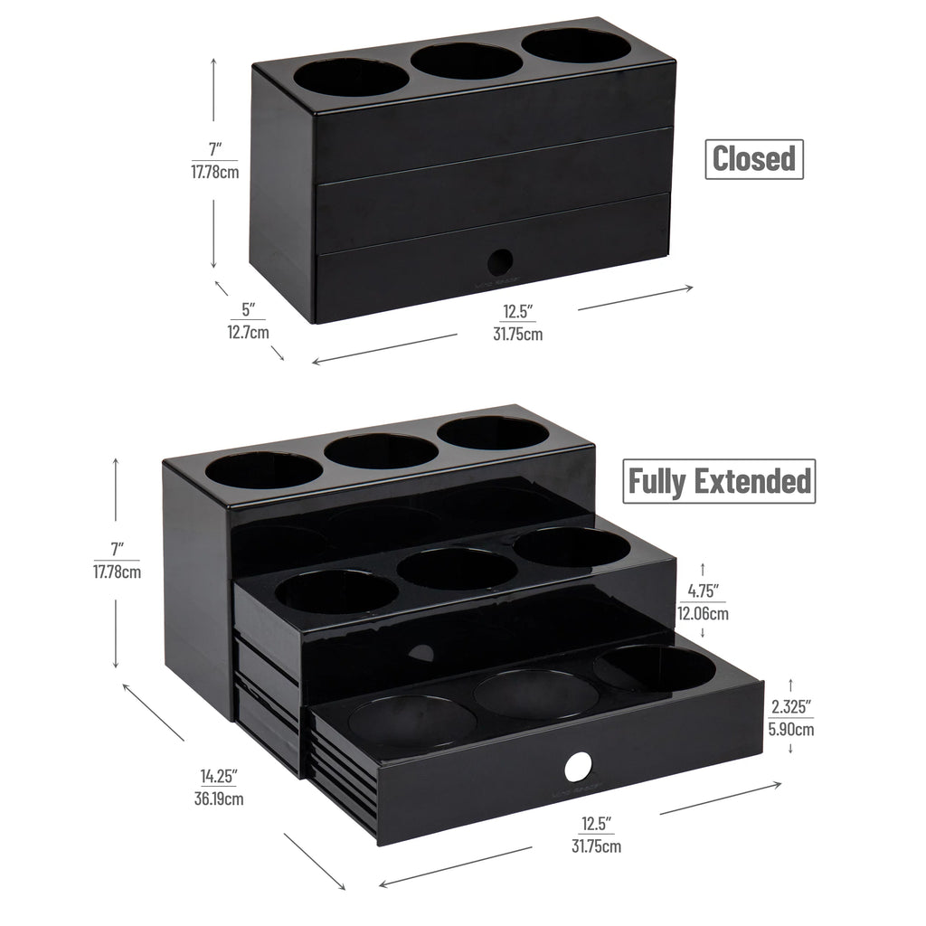 9 Compartment Black Syrup Bottle Holder H30157