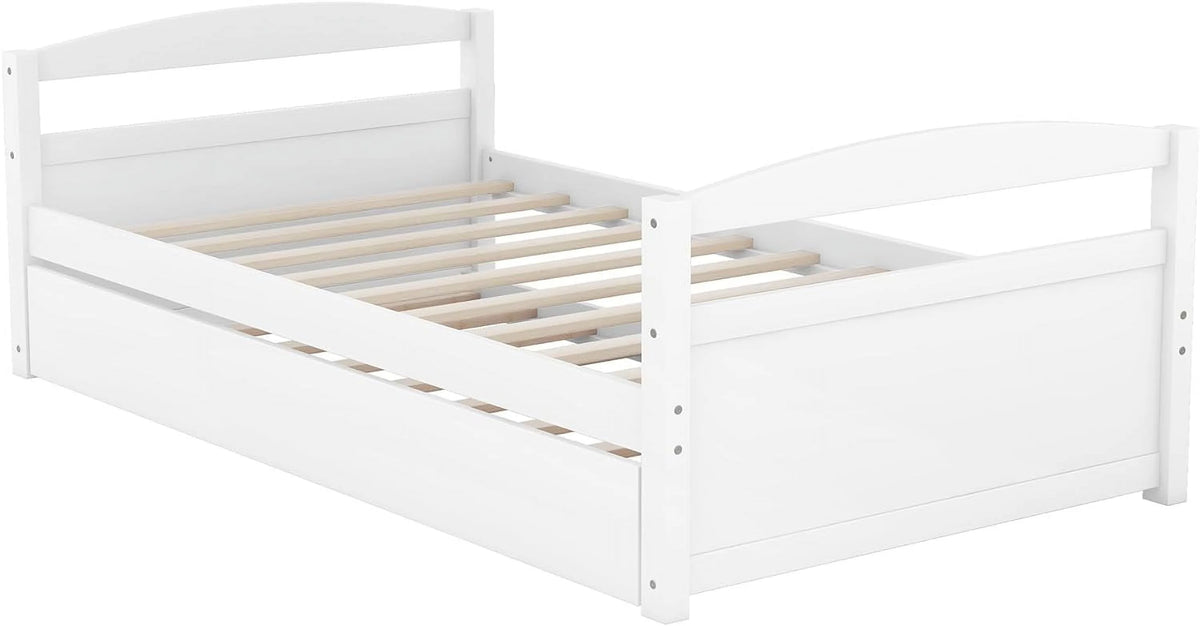 White Wood Daybed With Trundle O564