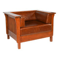 Leather Slat Side Arm Chair X433