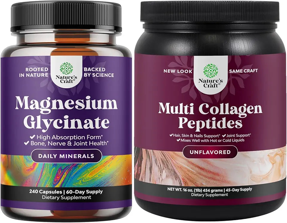 Magnesium Glycinate Capsules and Multi Collagen Protein Powder S95584