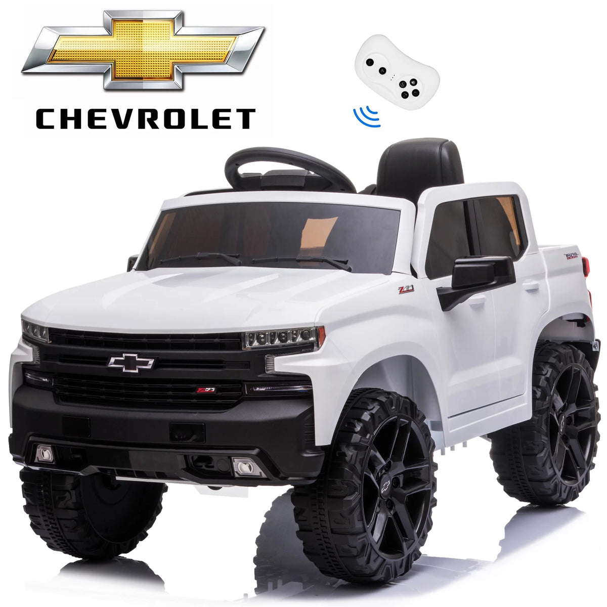 12V White Ride on Truck with Remote Control A903
