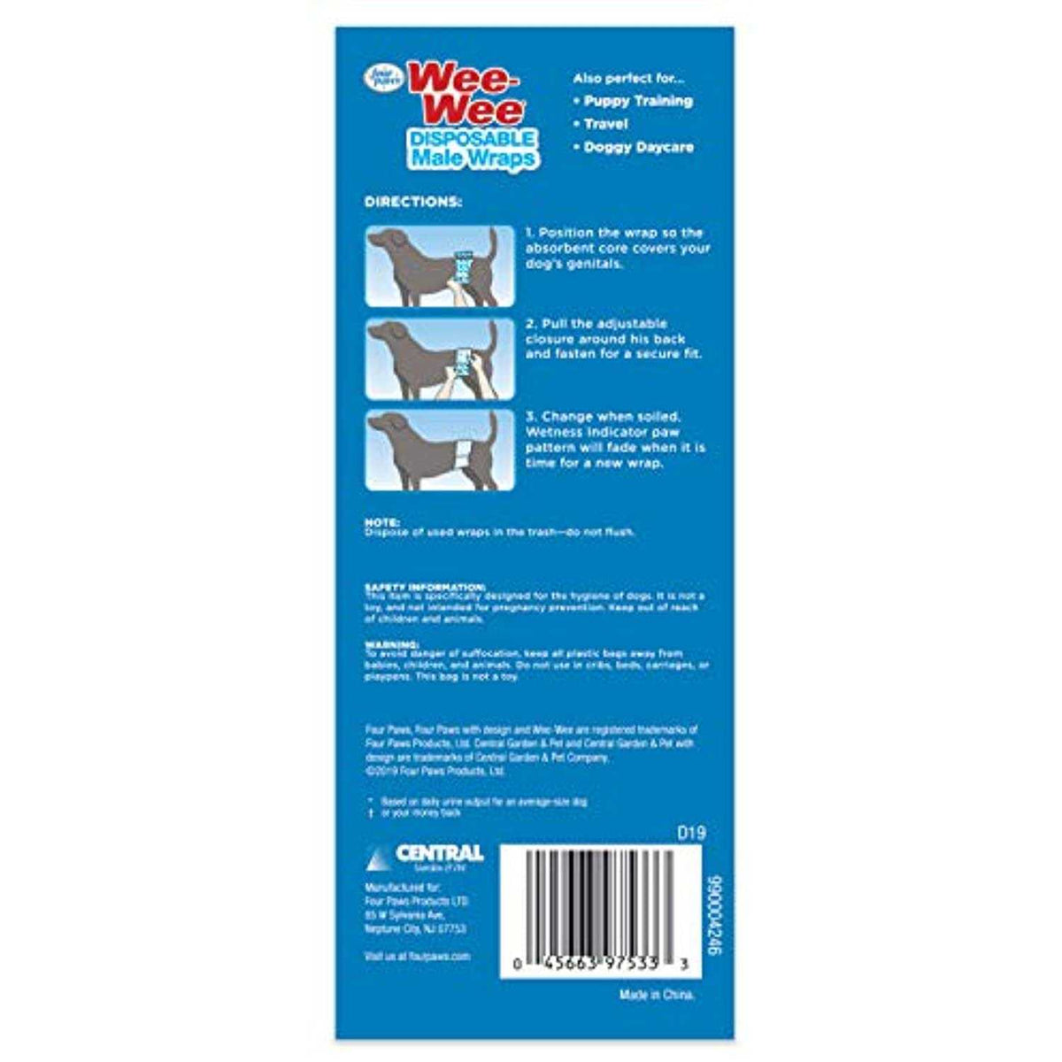 Disposable Male Dog Wraps W739438