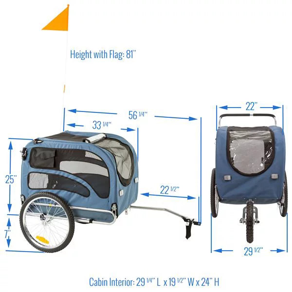 Blue Bicycle Dog Trailer Carrier S5504