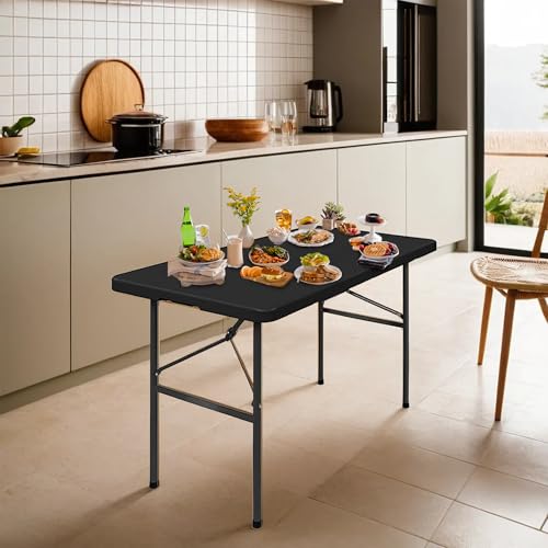 Black 4ft Plastic Folding Table O113196