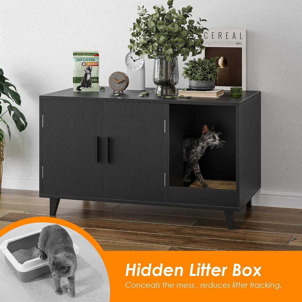 Hidden Cat Litter Box Enclosure with Scratching Mat H213412