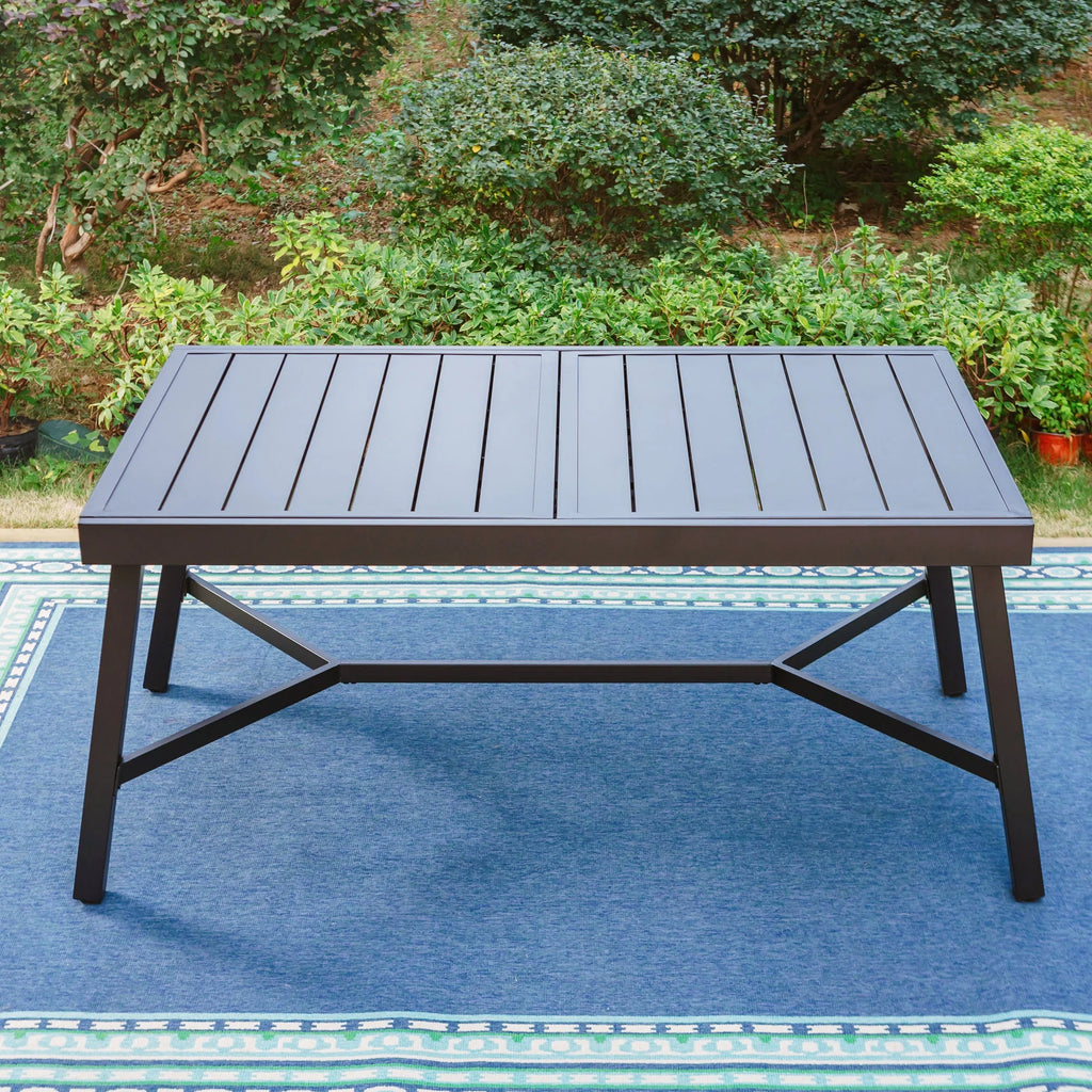 Black Expandable Metal Dining Table J966