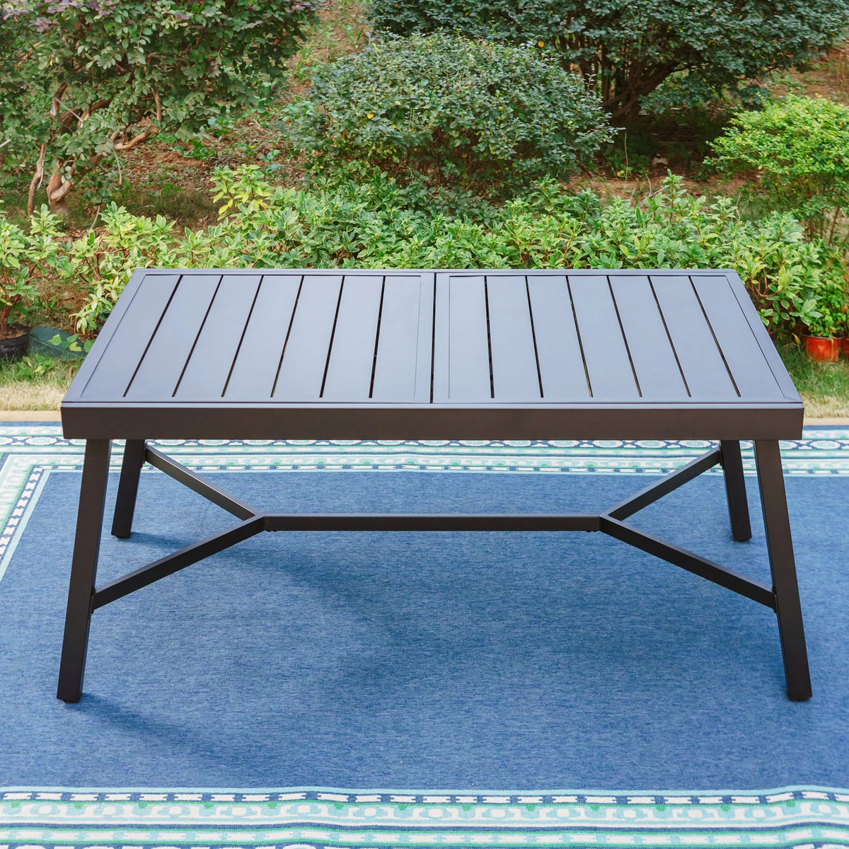 Black Expandable Metal Dining Table J966
