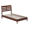 Twin Wood Low Profile Platform Bed in Walnut O320894