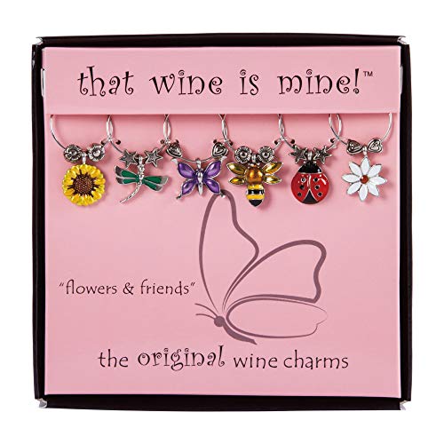 Multicolor Set of 6 Wine Charms D9766