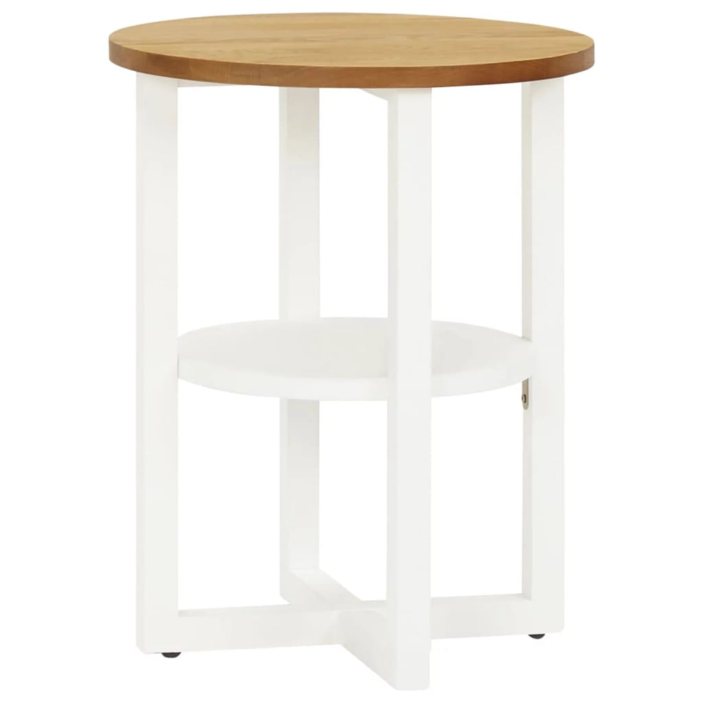 Oak Wood Side Table with Storage Shelf P837