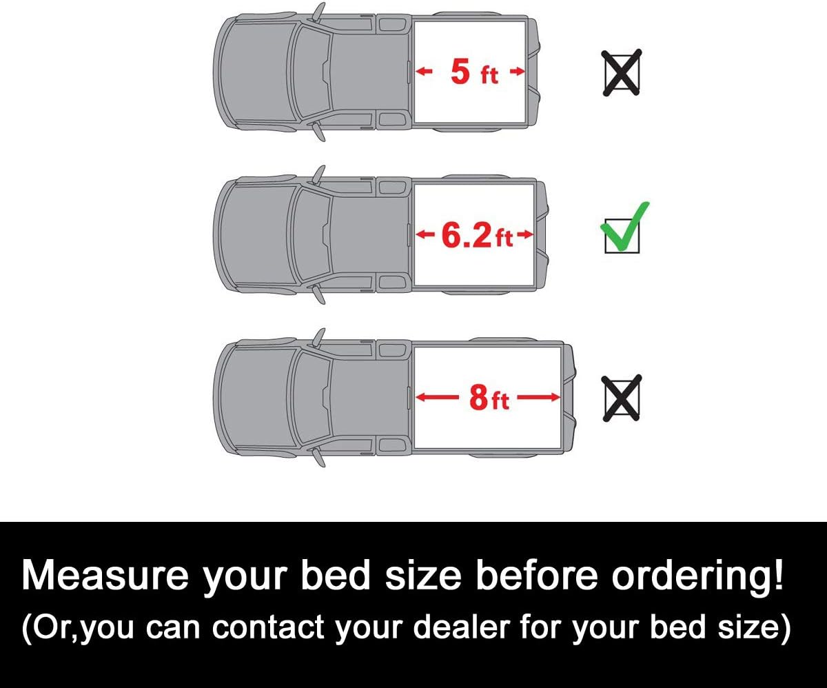 6.2ft Soft Vinyl Roll up Tonneau Cover Z83569