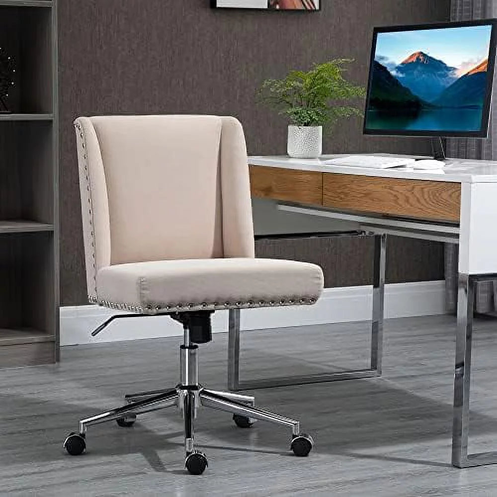 Beige Task Chair with Tilt and Adjustable Height S693