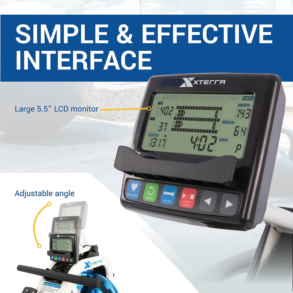 Water Rowing Machine with 6 Resistance Levels and LCD Display Z760