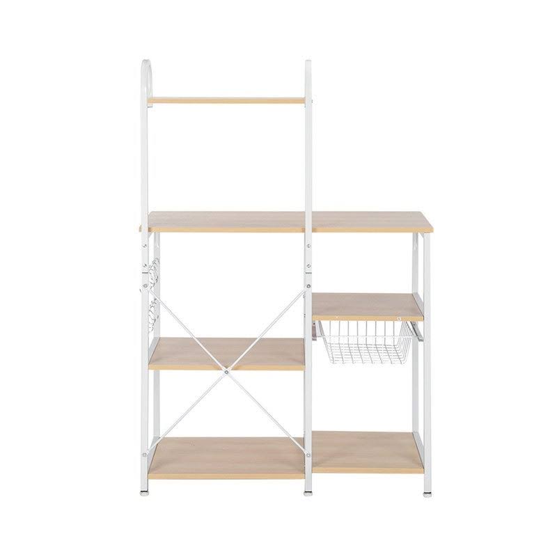 Light Beige Stainless Steel Kitchen Rack with 10 Hooks R8674