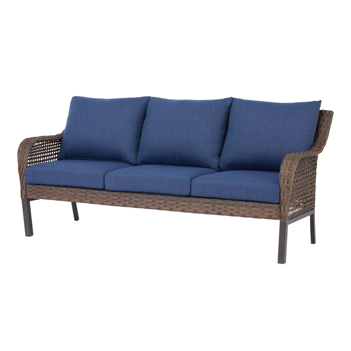 Blue Wicker Outdoor Sofa Q782
