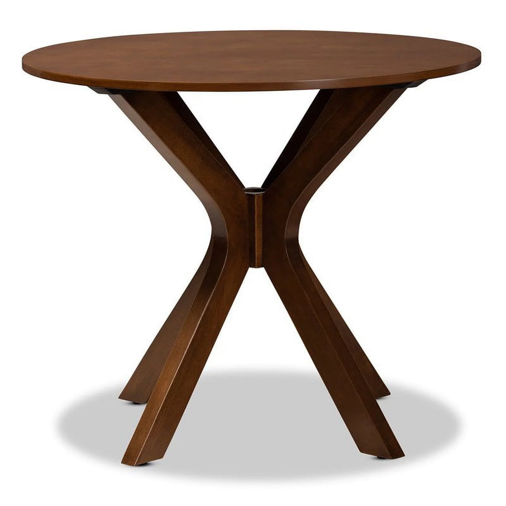 Mahogany Walnut Brown Round Wood Dining Table U4403