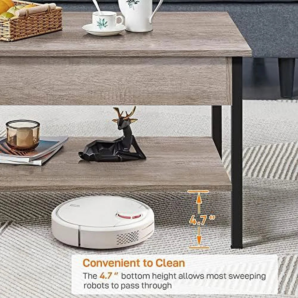 Lift Top Coffee Table Set of 3 with Hidden Compartments A162876