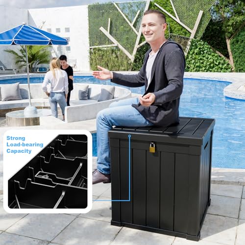 100 Gallon Black Resin Outdoor Storage Box H505