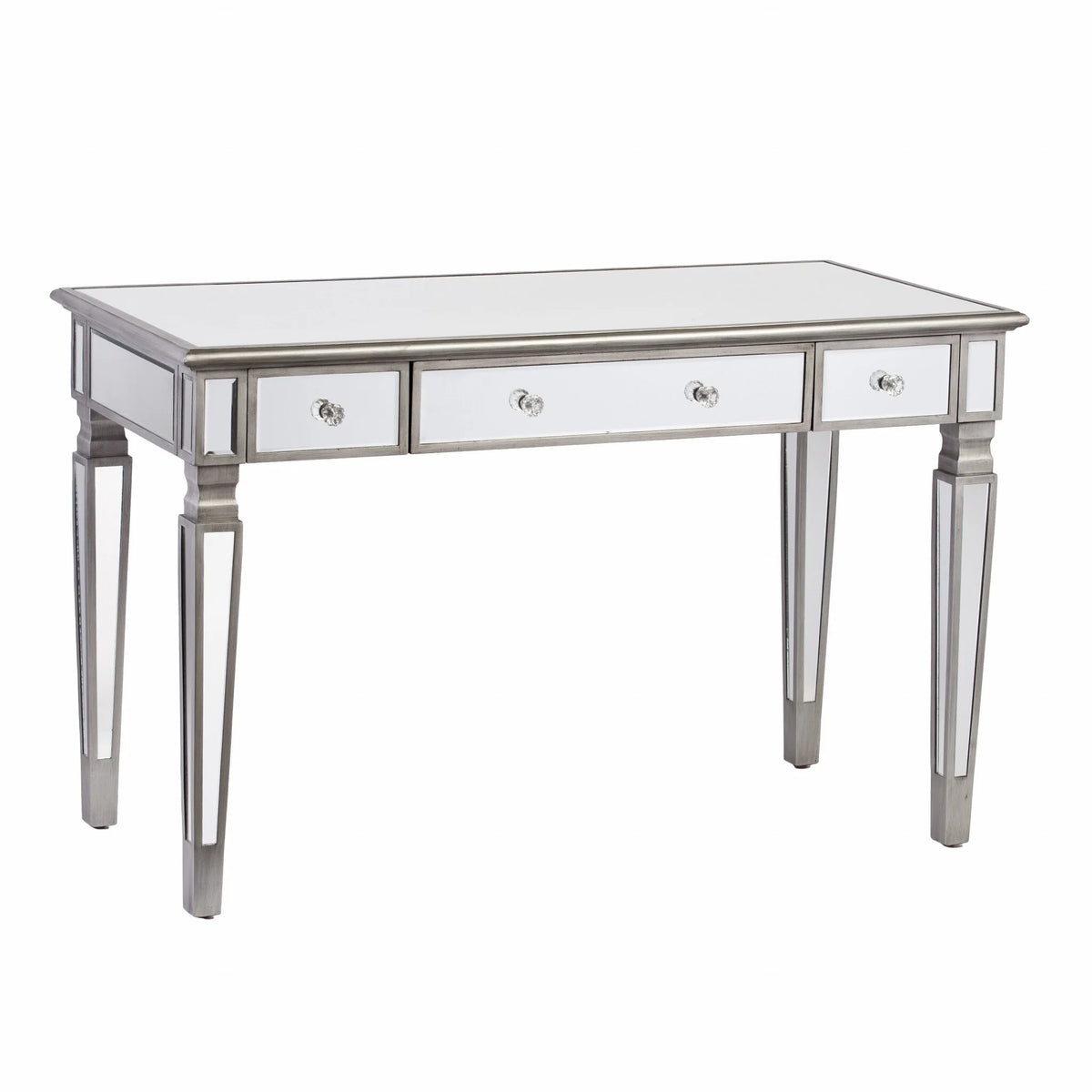 Silver Matte Mirrored Writing Desk P235