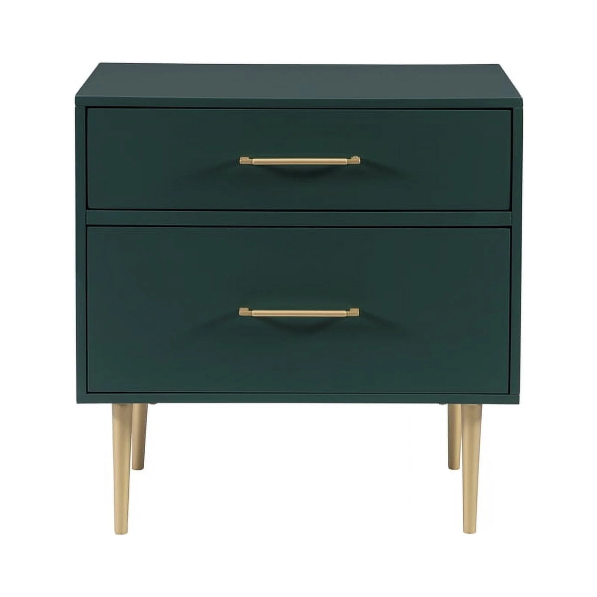 Dark Green Two Drawer Wooden Nightstand A43514