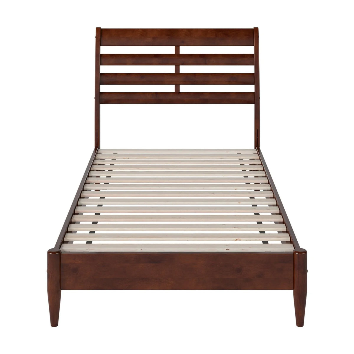 Twin Wood Low Profile Platform Bed in Walnut O320894