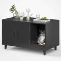 Hidden Cat Litter Box Enclosure with Scratching Mat H213412