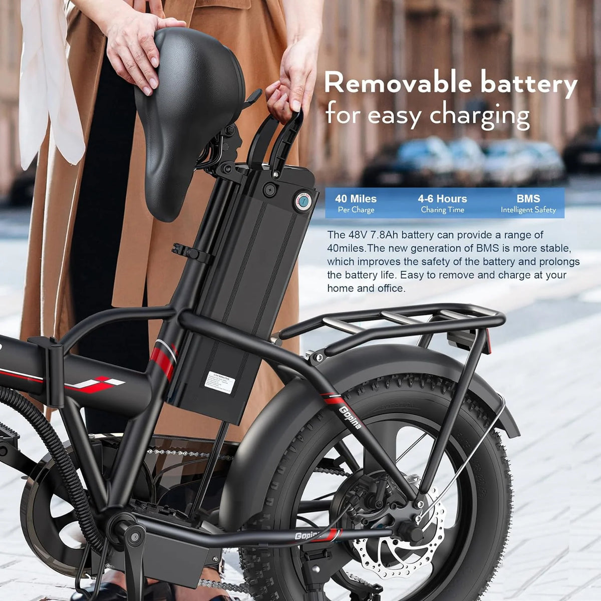 350W Fat Tire Folding Electric Bike A520