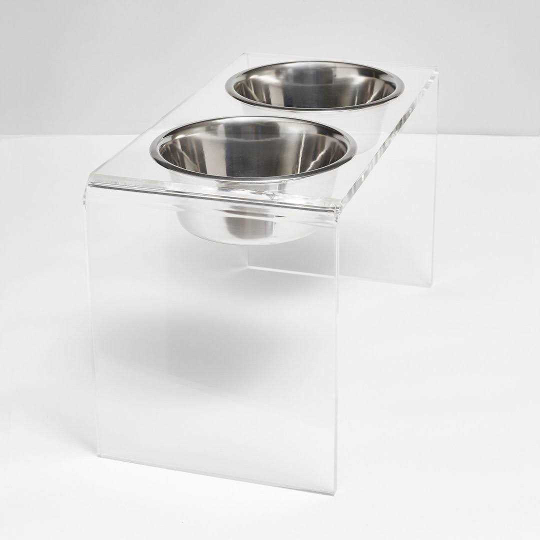 Clear Double Bowl Pet Feeder R6197