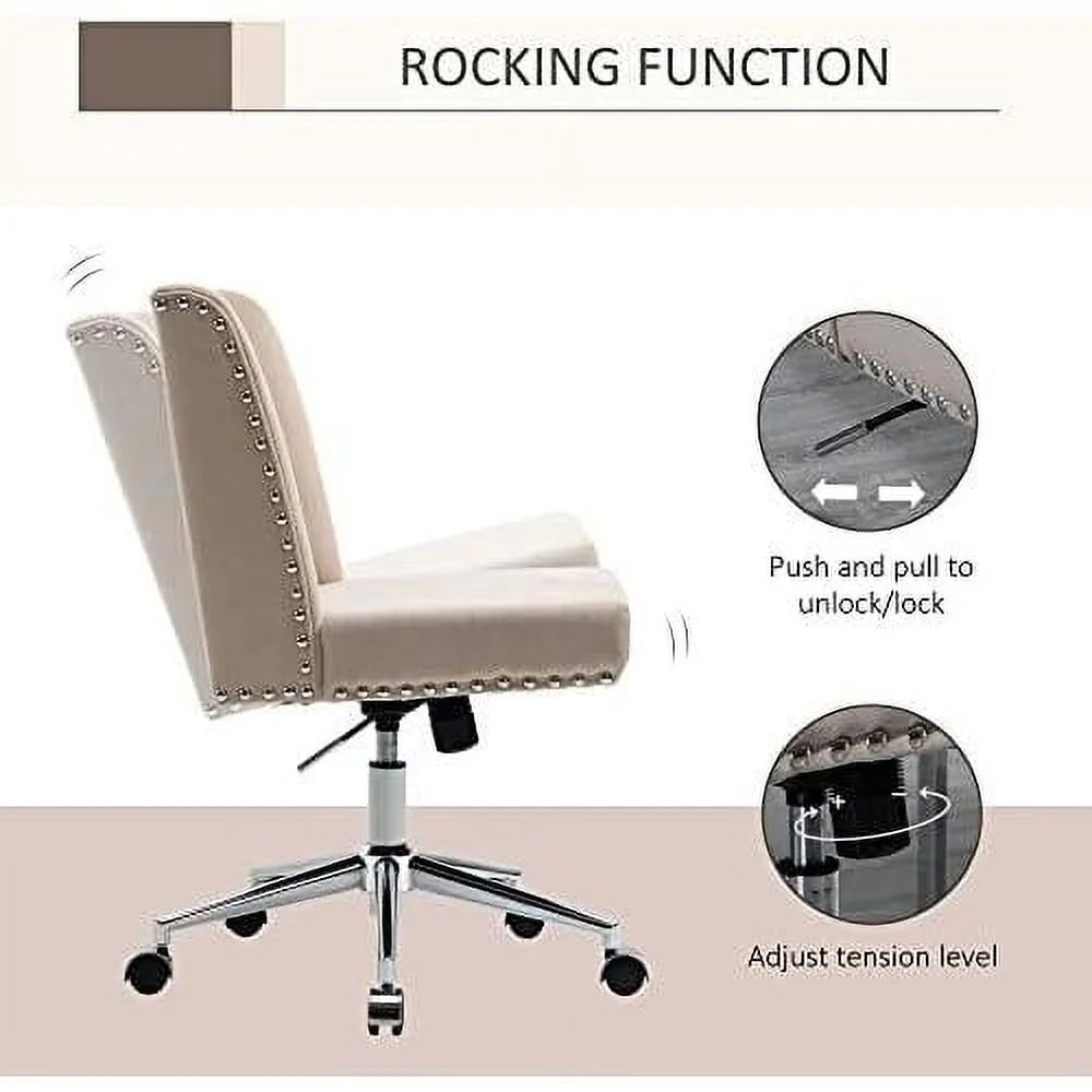 Beige Task Chair with Tilt and Adjustable Height S693