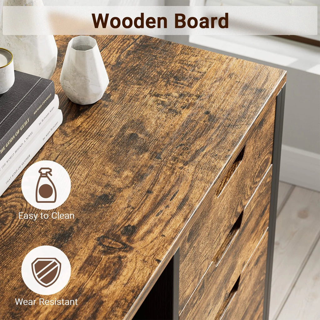 Rolling Wooden File Cabinet with 3 Drawers S932