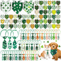 108 Pcs Dog Bandanas Bow Tie Set Plaid Pattern Adjustable Washable Reversible M3004