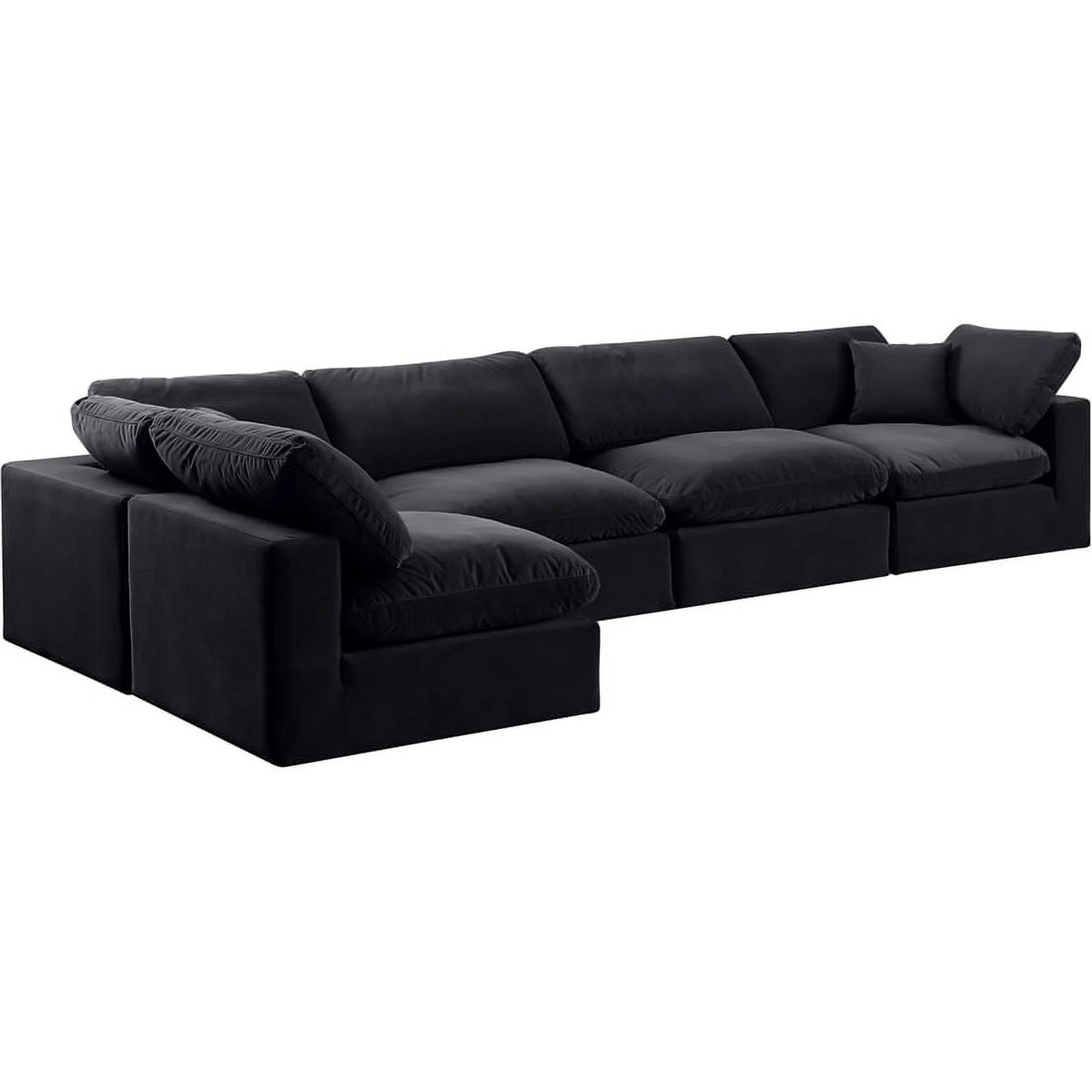 Black Velvet Modular Sectional W9519