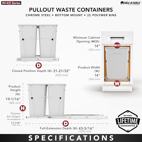 Double Pullout Trash Can 35 Qt Black G23942