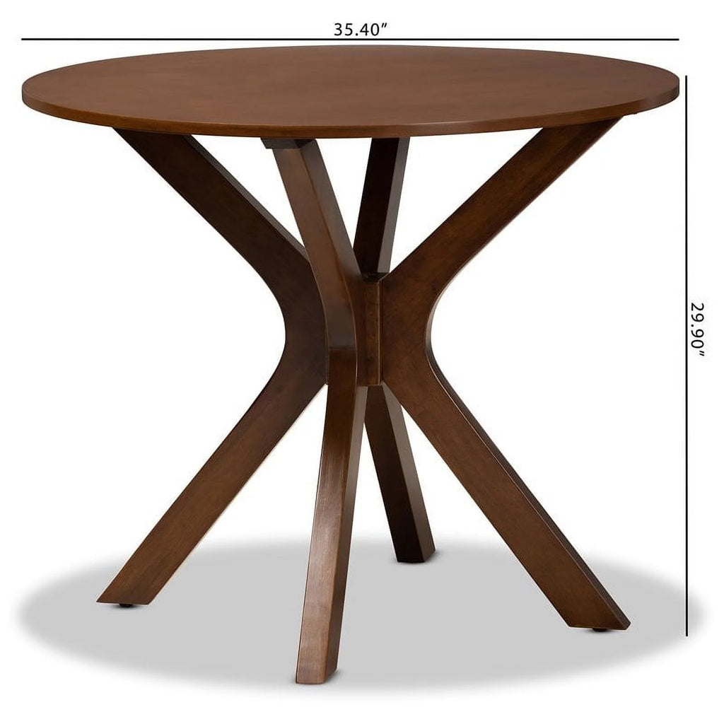 Mahogany Walnut Brown Round Wood Dining Table U4403