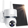 Solar Security Camera Outdoor PTZ Wireless 1080P Battery Powered Surveillance Camera Color Night Vision Two Way Audio Waterproof D54207