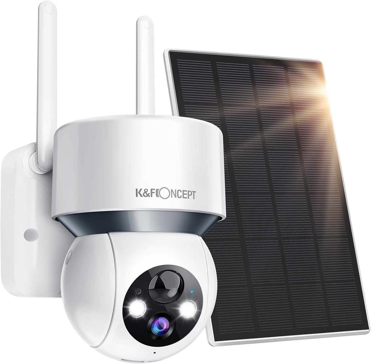Solar Security Camera Outdoor PTZ Wireless 1080P Battery Powered Surveillance Camera Color Night Vision Two Way Audio Waterproof D54207