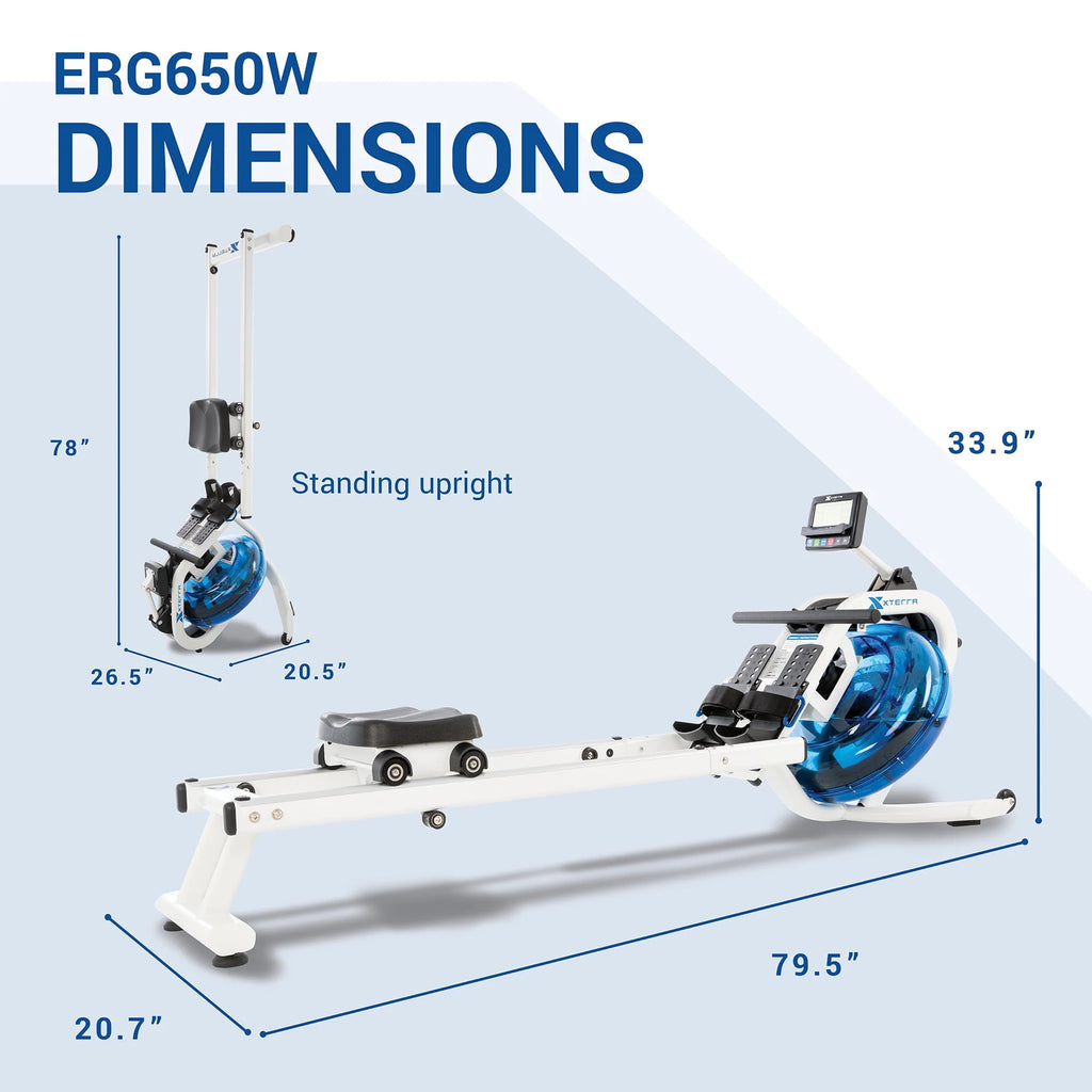 Water Rowing Machine with 6 Resistance Levels and LCD Display Z760