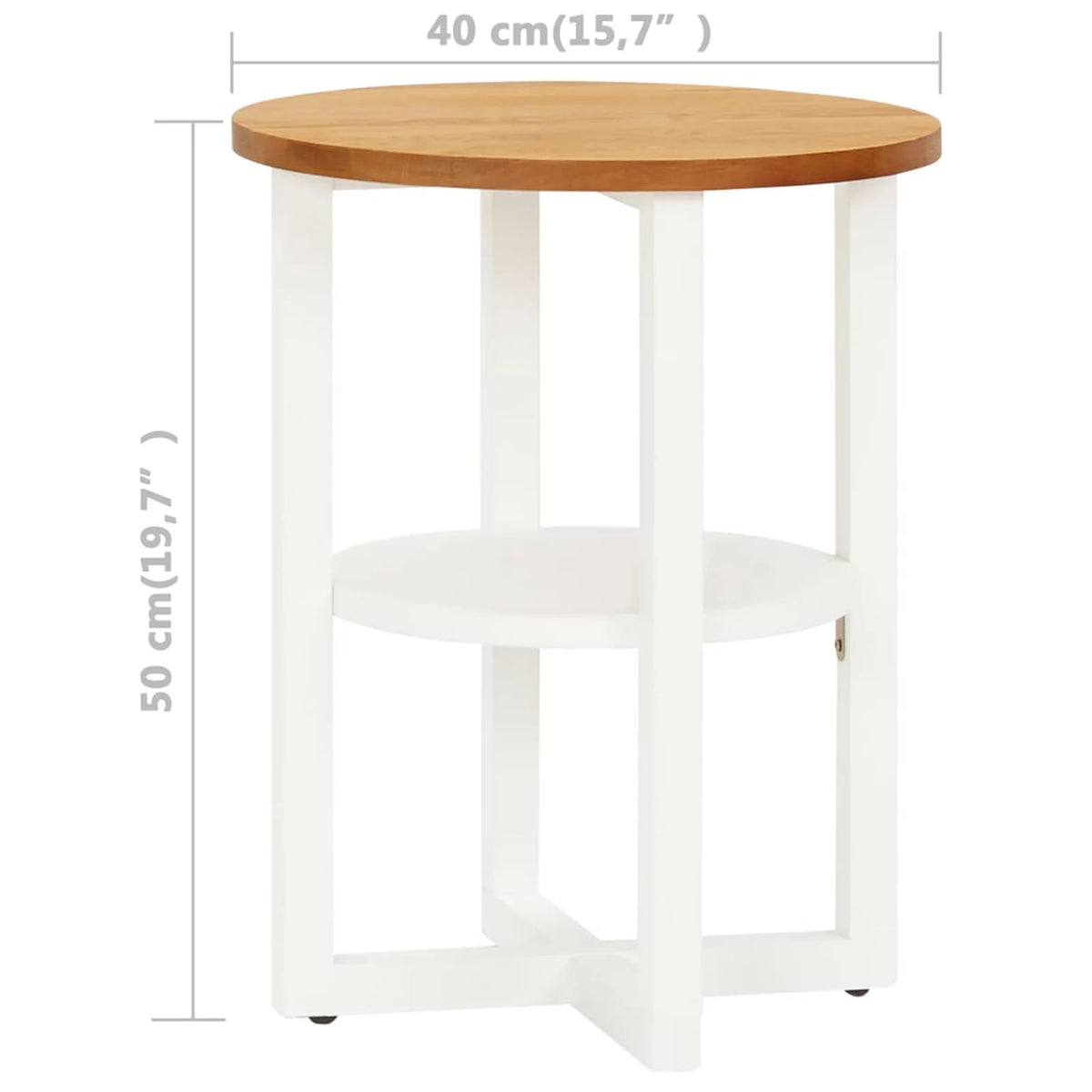 Oak Wood Side Table with Storage Shelf P837