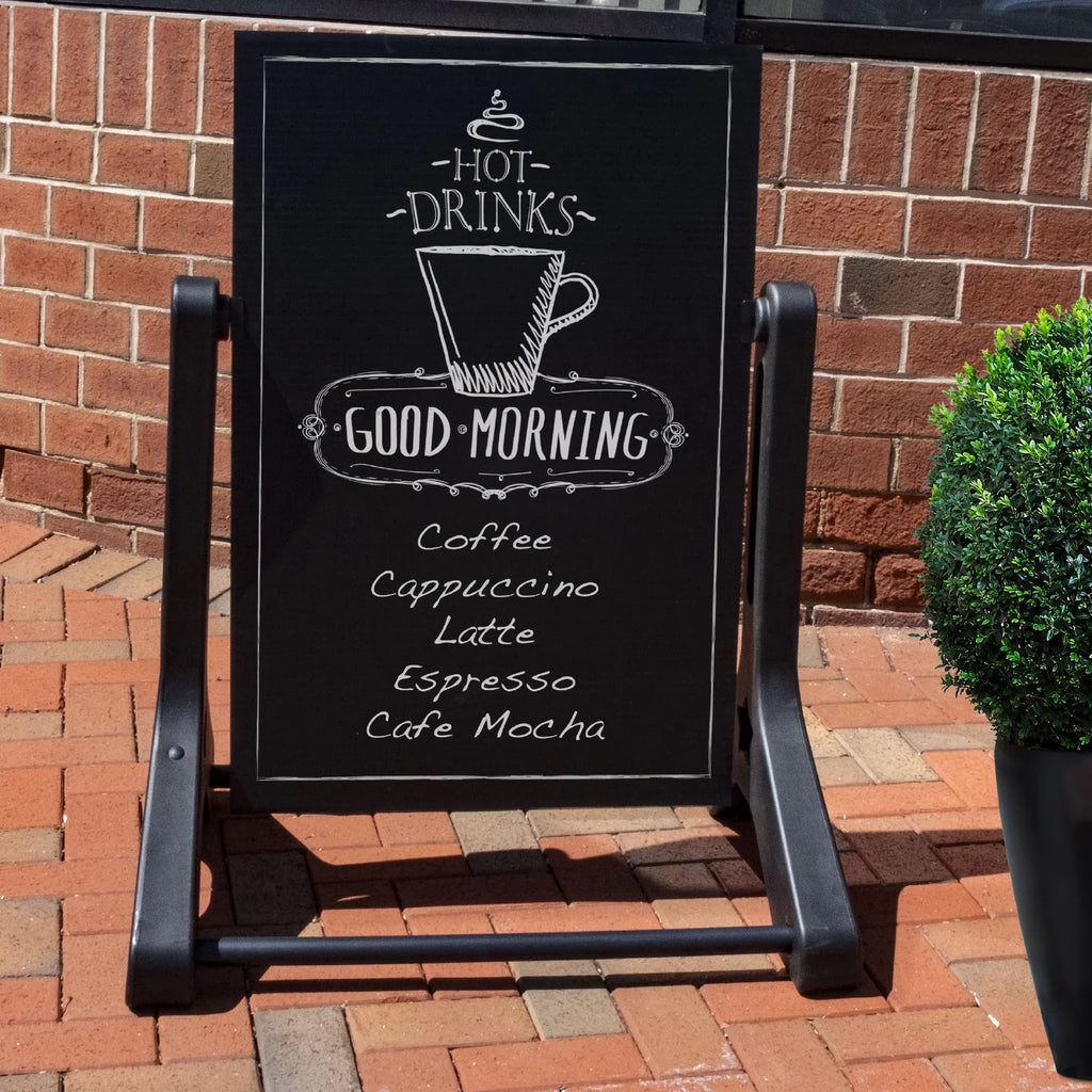 Swinging Changeable Message Sidewalk Sign with Letters and Storage Box V3039
