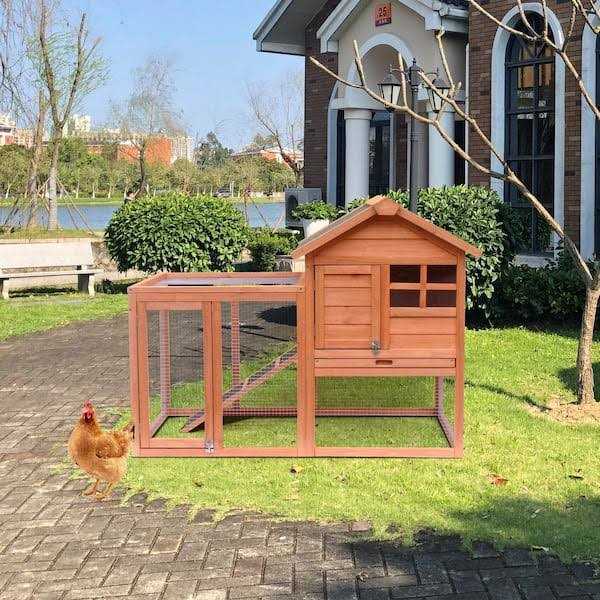 Wooden Chicken Coop with Run J471699