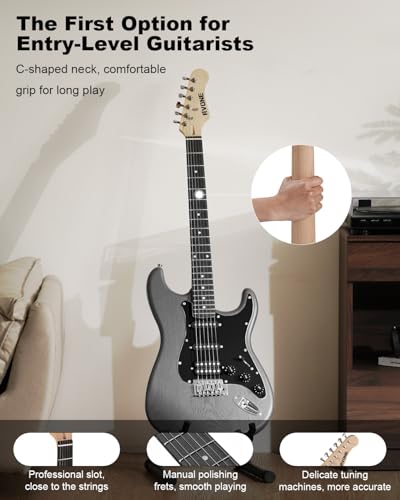 39" Beginner Electric Guitar Kit with Amp & HSS Pickups Black O417179