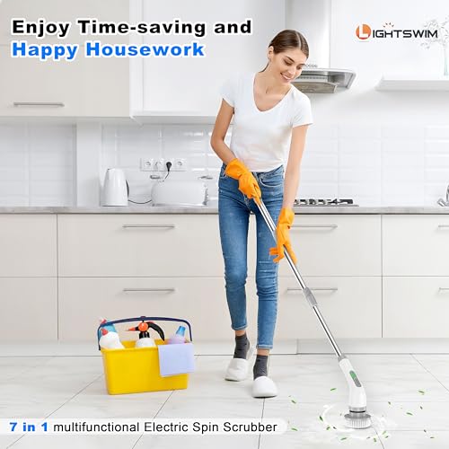 Electric Spin Scrubber 7 in 1 Dual Speed with Extension Arm I298585
