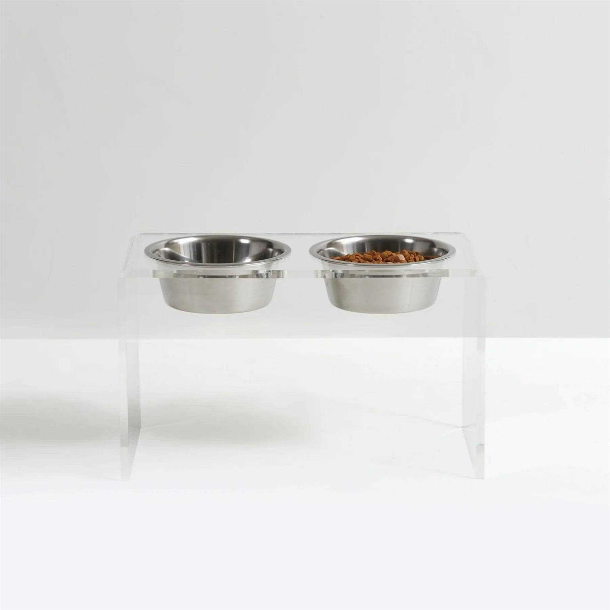Clear Double Bowl Pet Feeder R6197