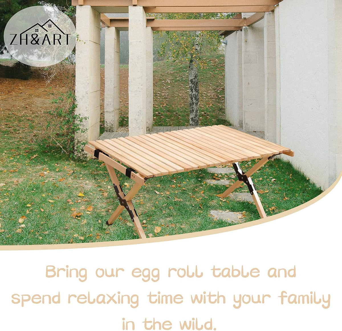Portable Folding Light Wooden Picnic Table in a Bag Y326101