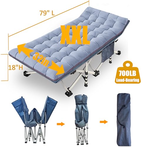 Oversize Camping Cot with Mattress and Carry Bag M803