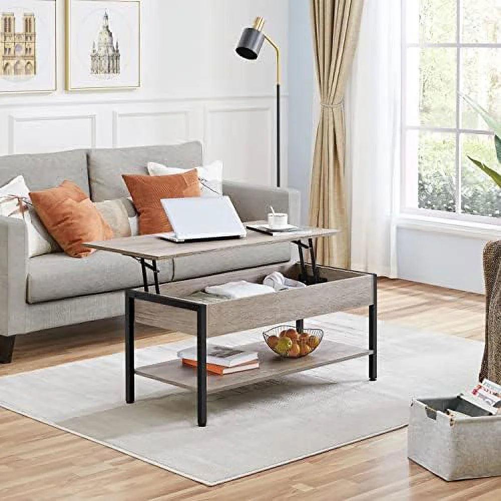 Lift Top Coffee Table Set of 3 with Hidden Compartments A162876