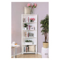 White 5 Tier Corner Bookshelf Z77169