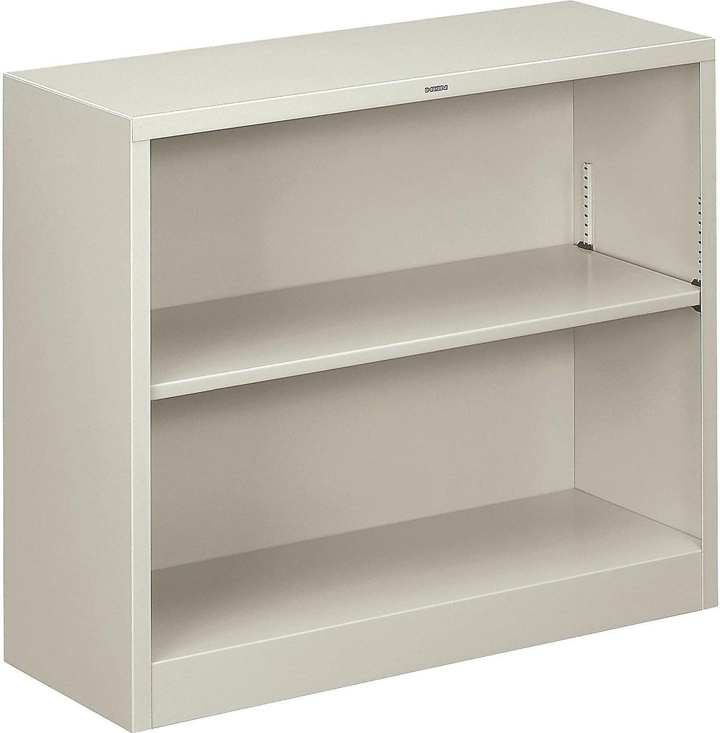 Metal Bookcase, Two-Shelf, Light Gray I59790