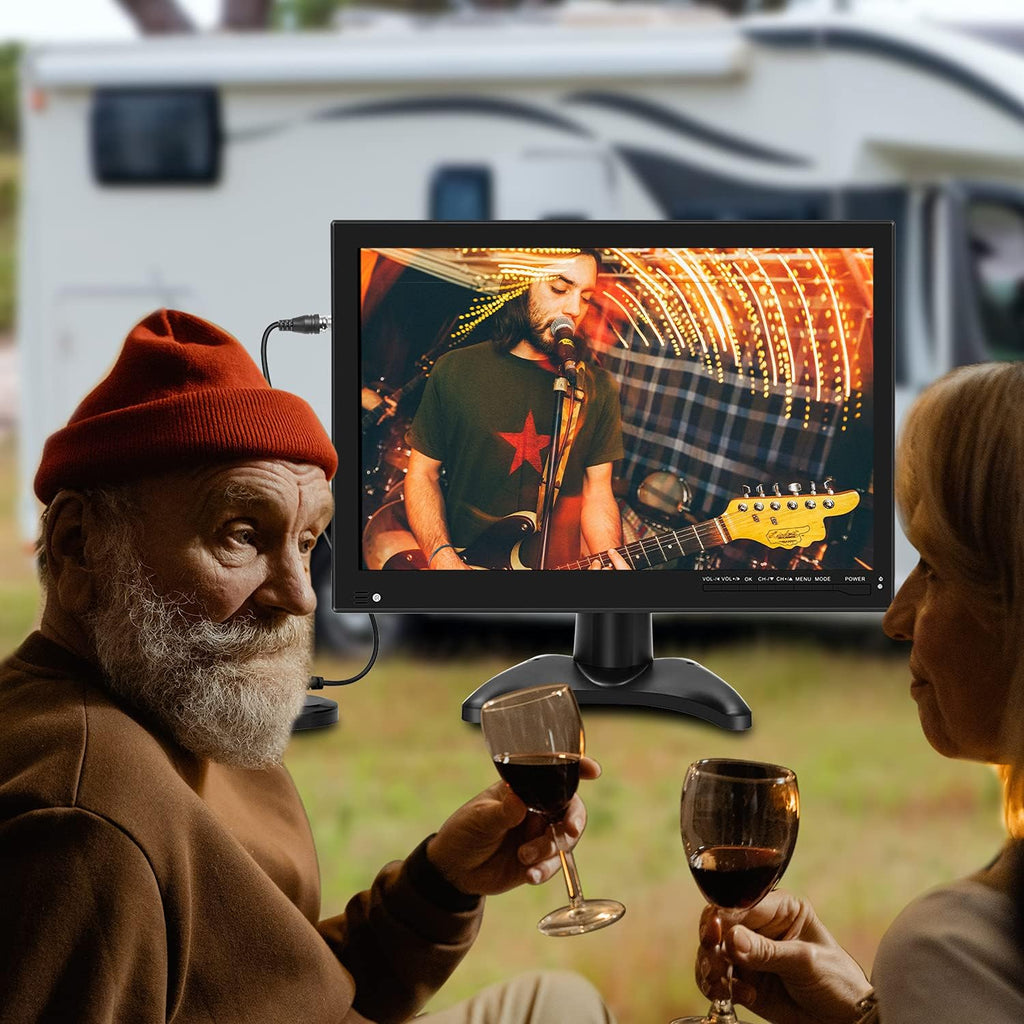 14 inch Portable TV with Antenna, Dual Tuner, Rechargeable Battery O874870